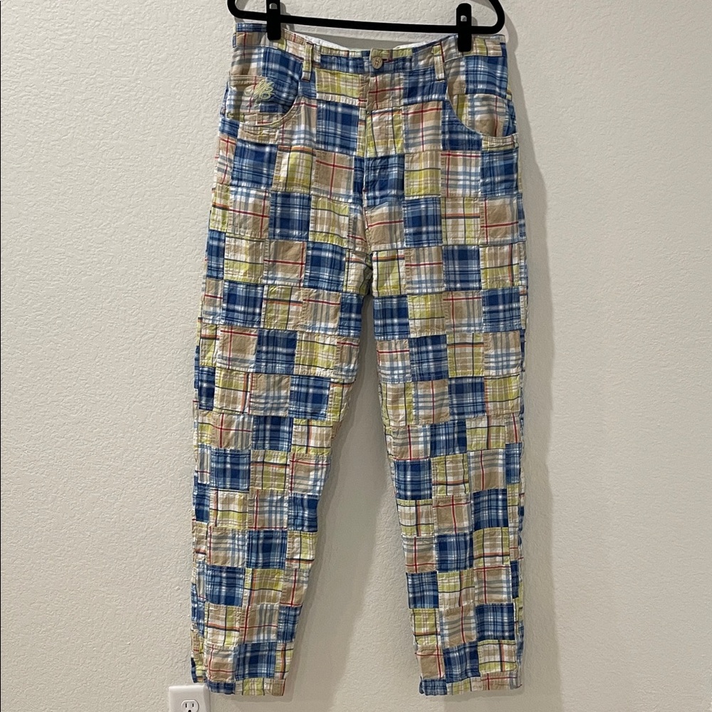 Madras Plaid Patchwork Multicolor Patchwork 100% … - image 1